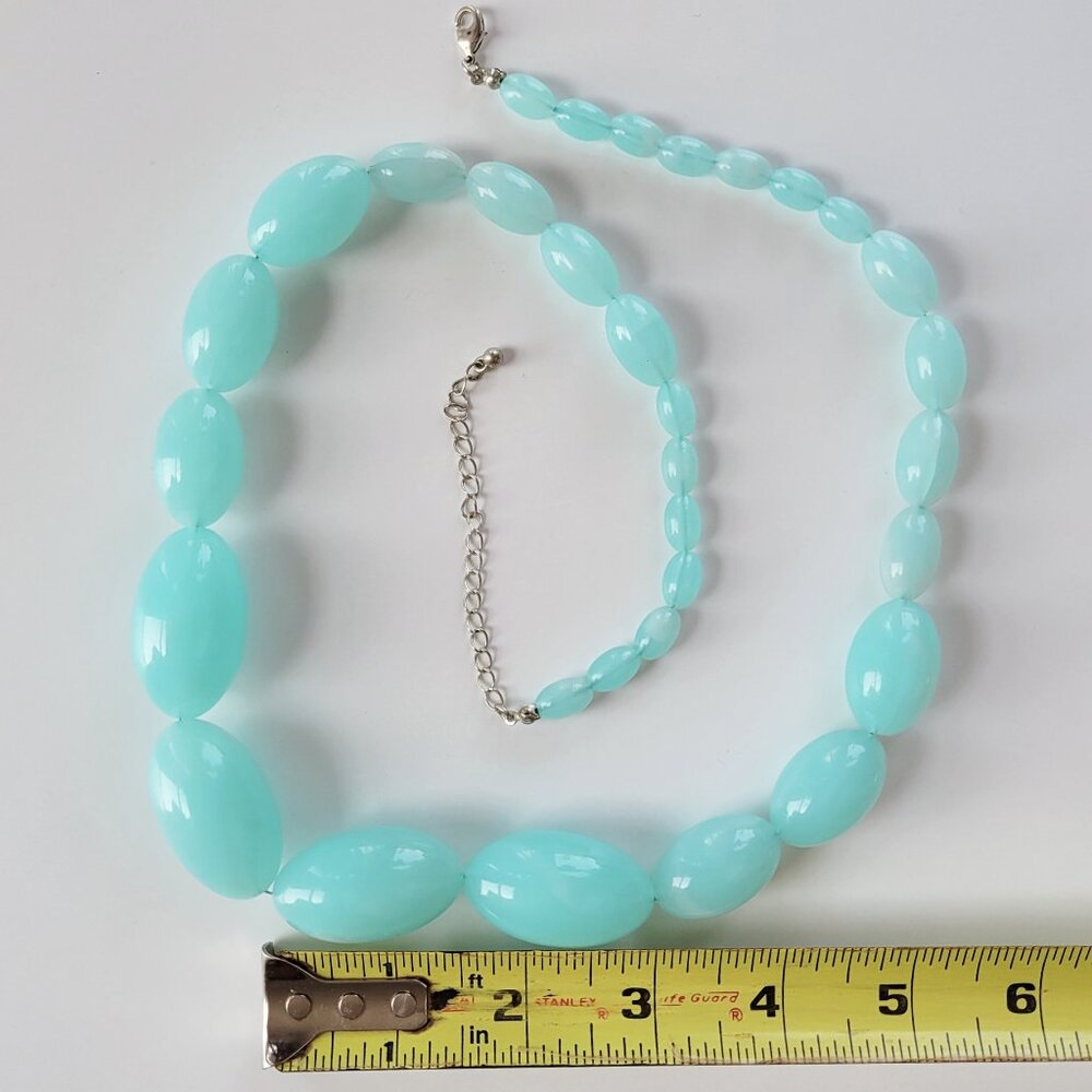 Vintage Turquoise Look Beaded Necklace - 24" Long - Picture 3 of 7